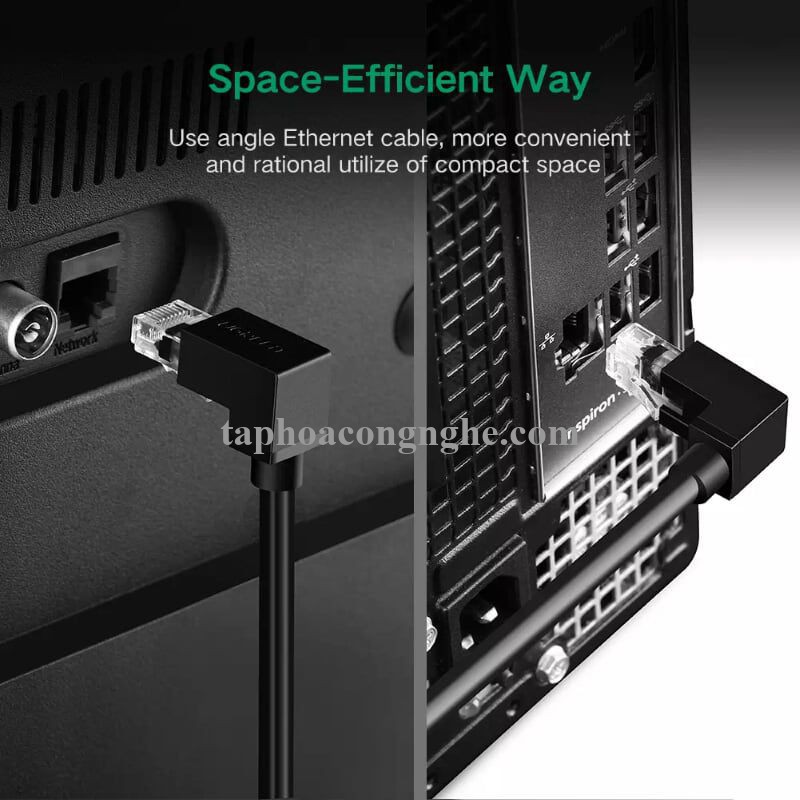 Ugreen 30835 3M màu Đen Cáp mạng CAT6 UTP 90 độ NW115 30030835